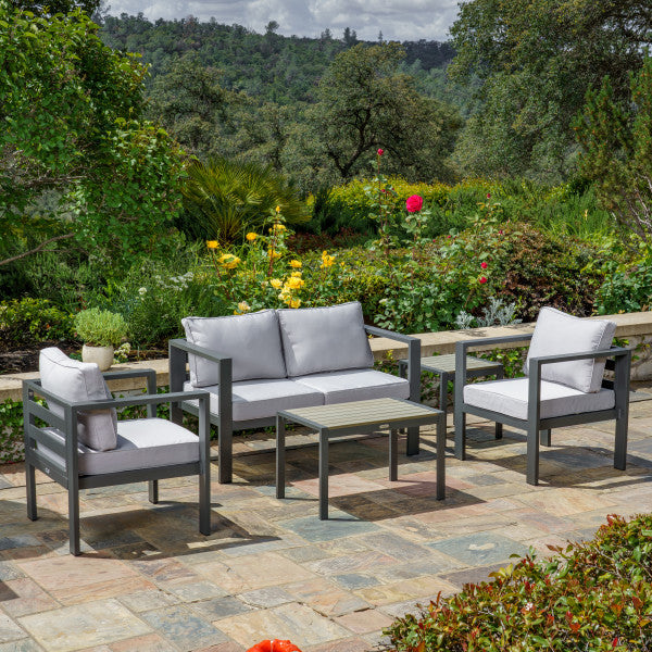 Tortuga Outdoor Lakeview Modern, 5-Pc Conversation Patio Furniture Set - Grey