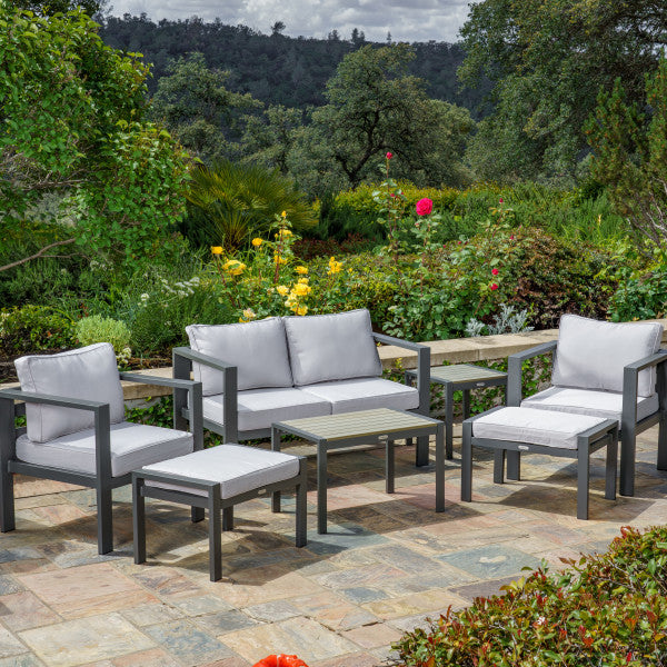 Tortuga Outdoor Lakeview Modern, 7-Pc Conversation Patio Furniture Set - Grey