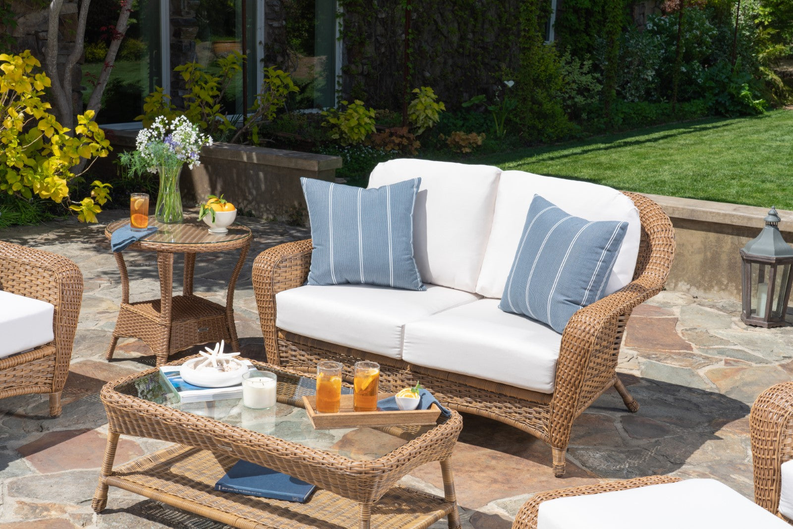 Tortuga Outdoor Sea Pines 6-Pc Deep Seating Set w/ Loveseat (2 chairs, loveseat, coffee table, side table, ottoman)