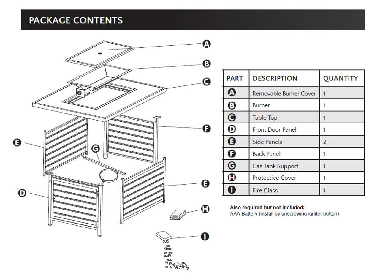 Tortuga Outdoor Aluminum Propane Firepit