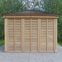 Front view of Yardistry's 10 ft. Privacy wall for gazebo.