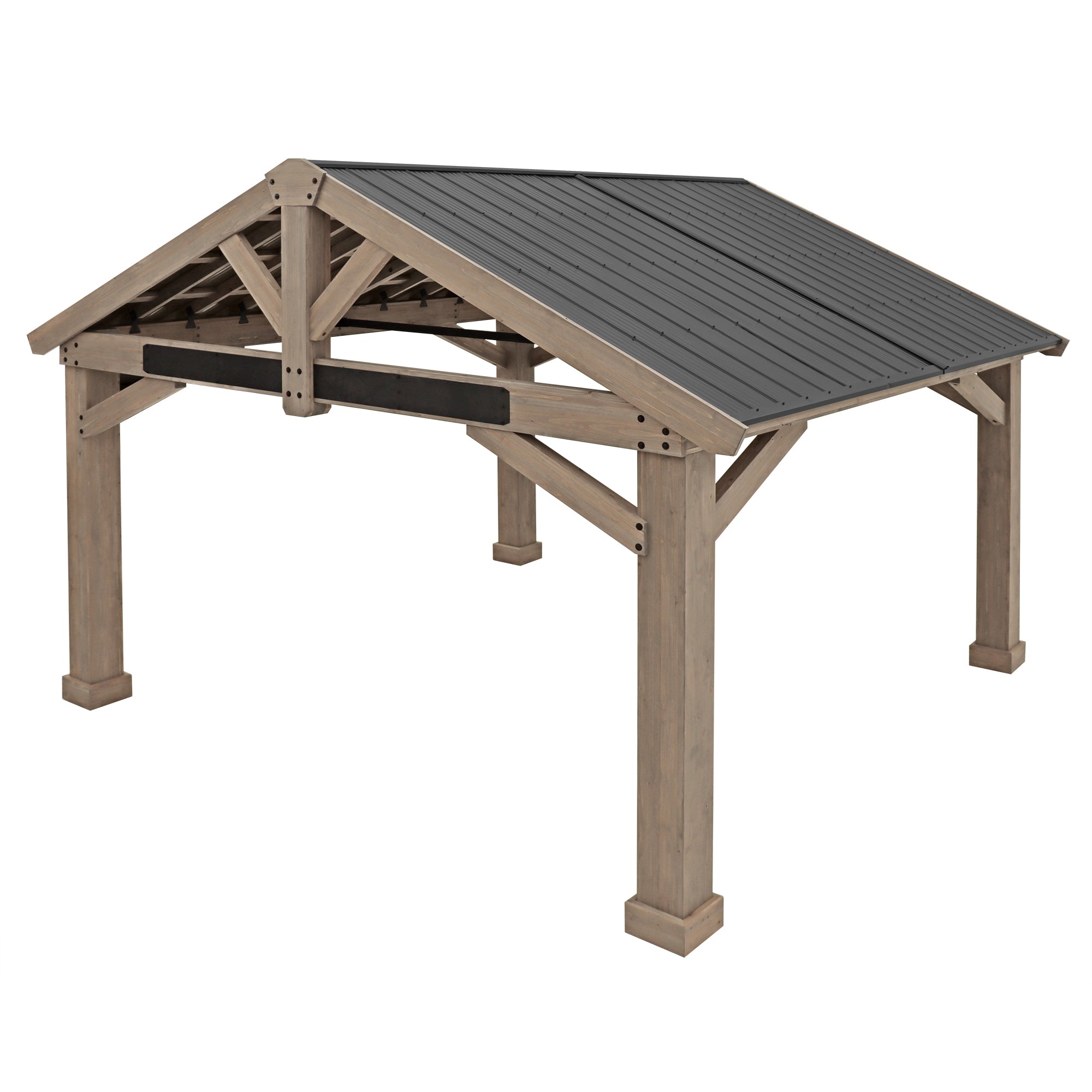 Yardistry 16 x 14 Timber Frame Pavilion with Aluminum Roof