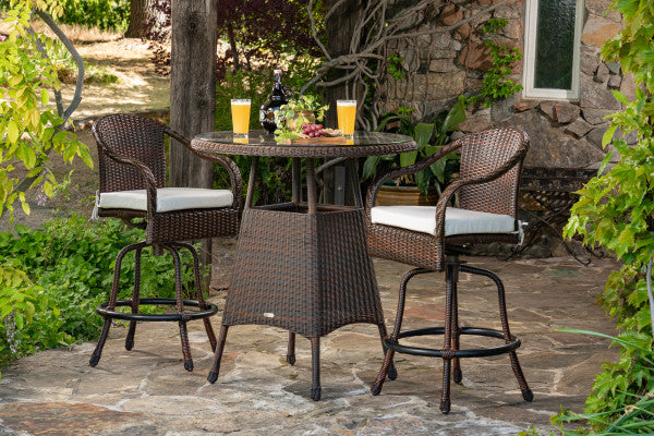 Tortuga Outdoor Sea Pines 3Pc Bar Set (2 bar chairs, 1 bar table)