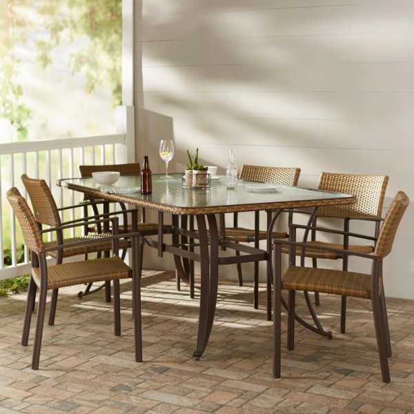 Tortuga Outdoor Maracay 7-Piece Dining Set (rectangular dining table, 6 chairs)