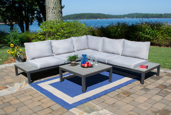 Tortuga Outdoor Lakeview Modern 4Pc Outdoor Patio Sectional Set