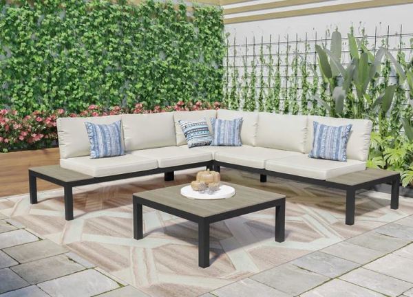 Tortuga Outdoor Lakeview Modern 4Pc Outdoor Patio Sectional Set