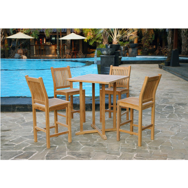 Tortuga Outdoor Jakarta Teak 5pc Bar Set (4 chairs, 1 table)