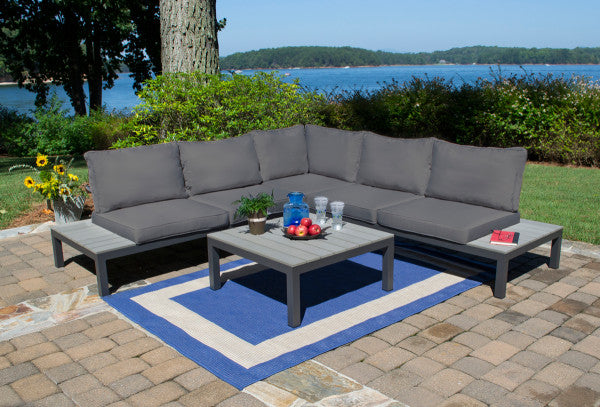 Tortuga Outdoor Lakeview Modern 4Pc Outdoor Patio Sectional Set