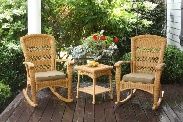 Tortuga Outdoor Plantation Rocking Set (2 rocker, 1 side)