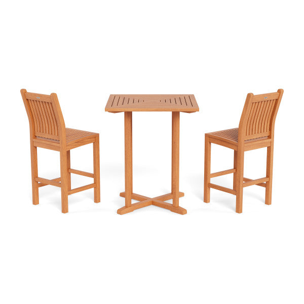 Tortuga Outdoors Jakarta Teak 3pc Bar Set (2 chairs, 1 table)