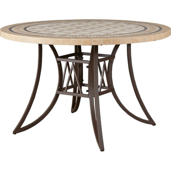 Tortuga Outdoor Marquesas 5Pc Dining Set (4 swivel rockers, 48" stone table)