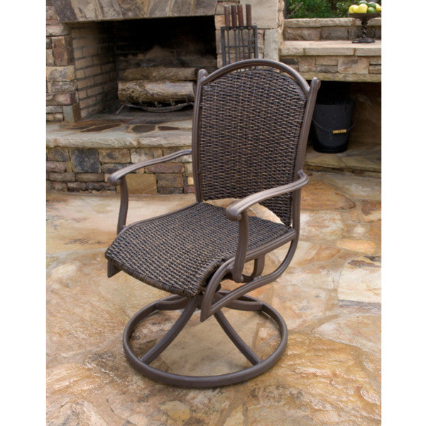 Tortuga Outdoor Marquesas 5Pc Dining Set (4 swivel rockers, 48" stone table)