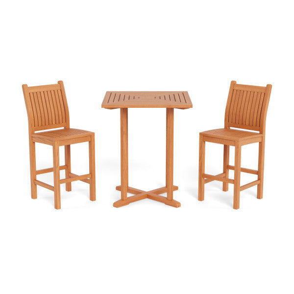 Tortuga Outdoors Jakarta Teak 3pc Bar Set (2 chairs, 1 table)