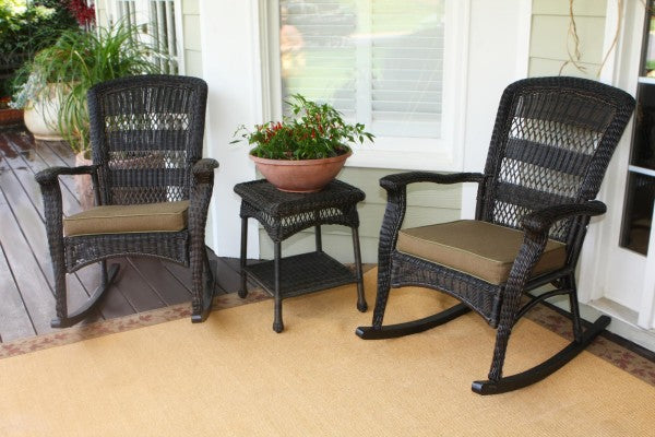 Tortuga Outdoor Plantation Rocking Set (2 rocker, 1 side)