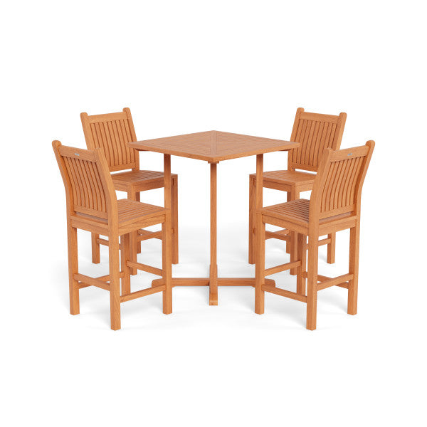 Tortuga Outdoor Jakarta Teak 5pc Bar Set (4 chairs, 1 table)