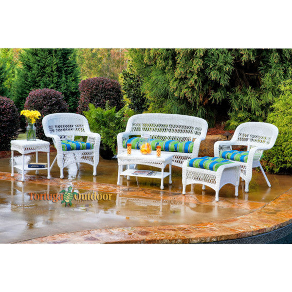 Tortuga Outdoor Portside 6Pc Seating Set (2 chairs, loveseat, coffee table, side table, ottoman)