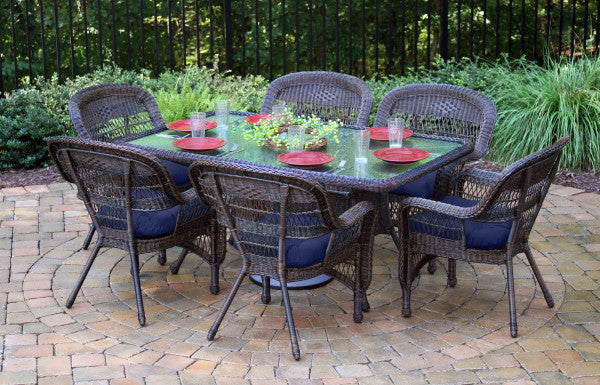 Tortuga Outdoor Portside 7Pc Dining Set (6 chairs, 66" dining table)