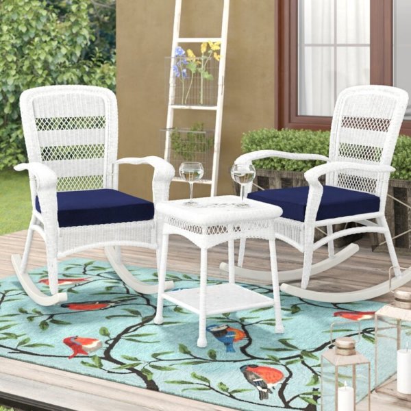 Tortuga Outdoor Plantation Rocking Set (2 rocker, 1 side)