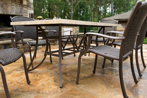 Tortuga Outdoor Marquesas 7Pc Dining Set (6 chairs, 70" stone table)