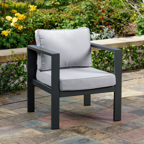 Tortuga Outdoor Lakeview Modern, 2-Pc Seat Set, Chair/Otto - Grey